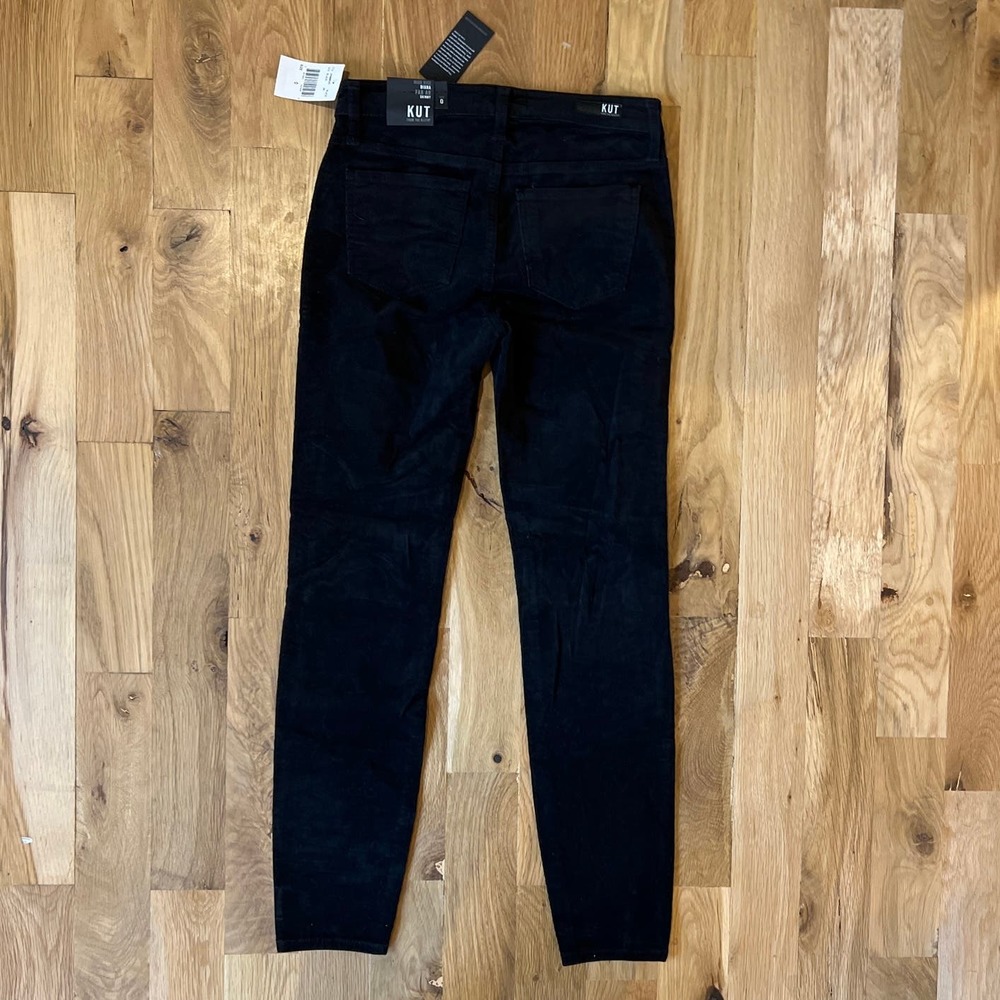 NWT Women's KUT from the Kloth Black Corduroy Pants SZ 0 - Picture 5 of 5